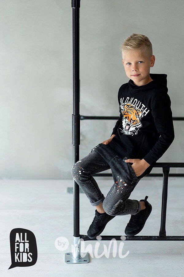 Black tiger mikina se zipy