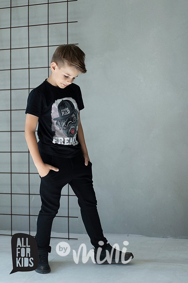 Černé žebrované pants kalhoty