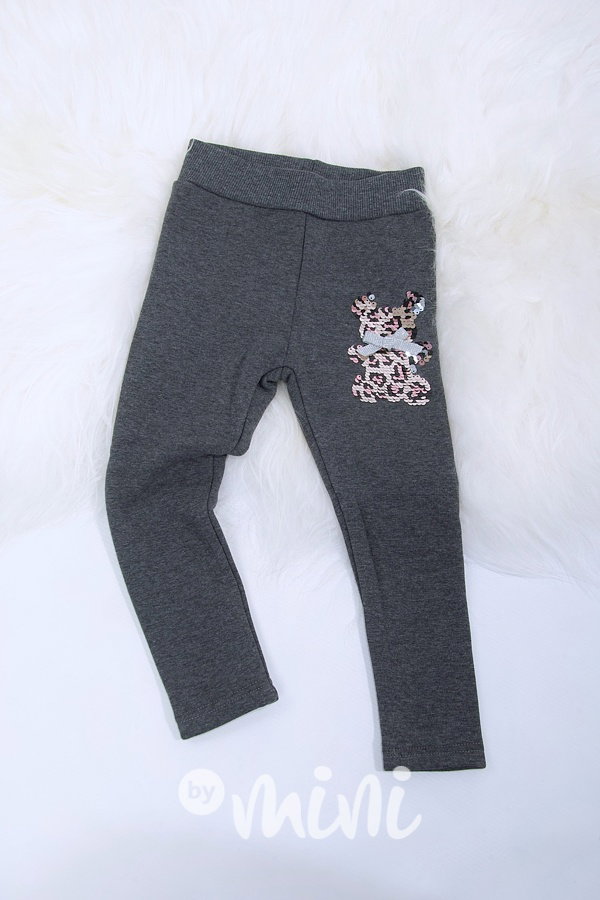 Zimní vyteplené TERMO legíny - grey bear