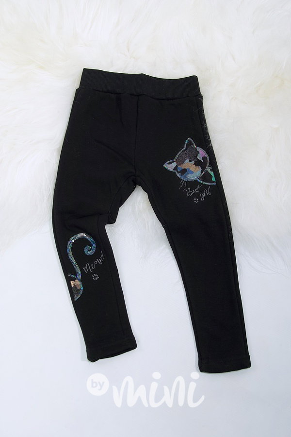 Zimní vyteplené TERMO legíny - black cat
