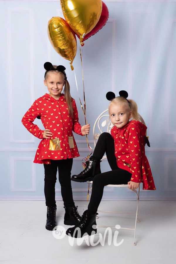 Minnie designová mikina gold/red