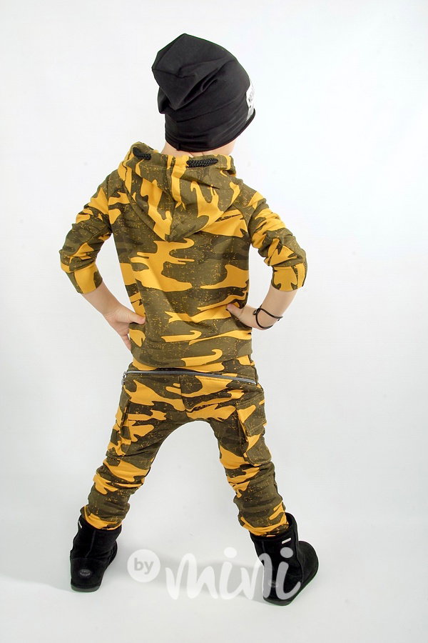 Zateplené yellow army baggy kapsáče zip