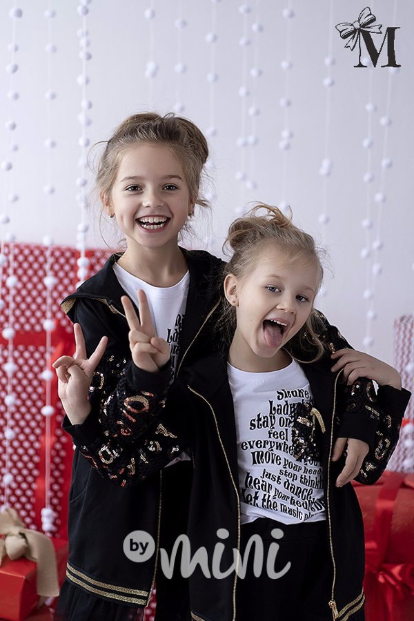 Black/Gold zdobená mikina s tylem