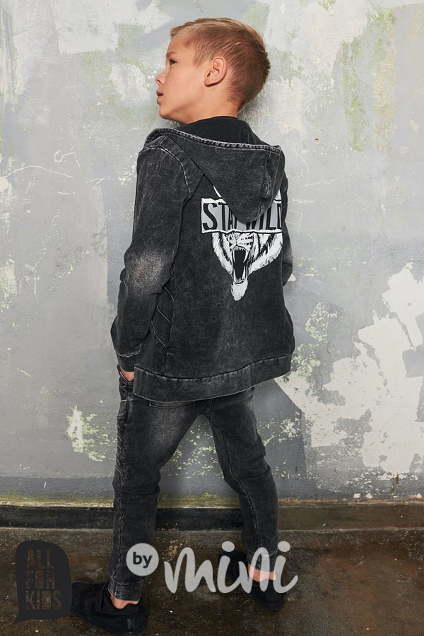 Stay wild mikina jeans ice black