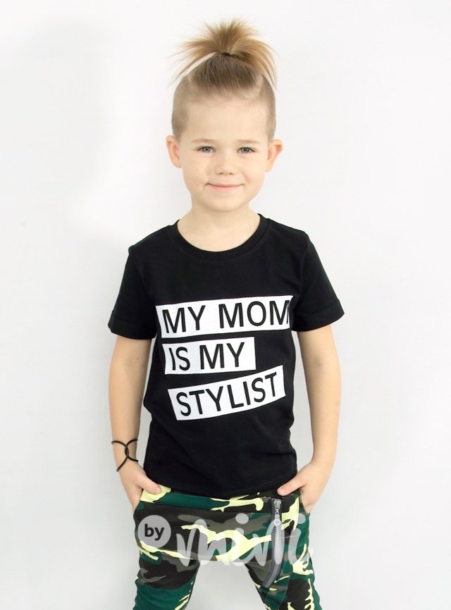 Stylist chlapecké triko černé - krátký rukáv