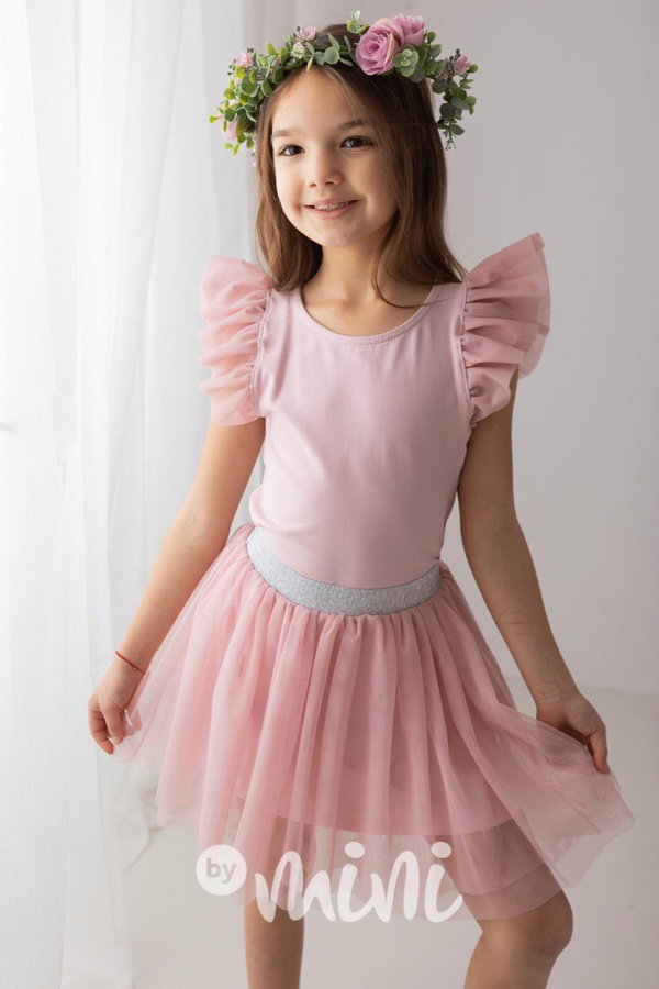Pudder pink tylová tutu sukně