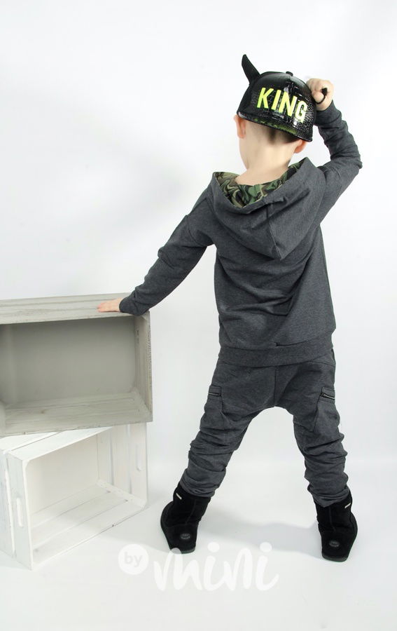 NEW baggy kapsáče šedý melír