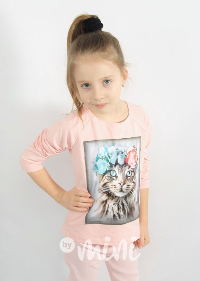 Cat longsleeve blůzka pink *Lux*