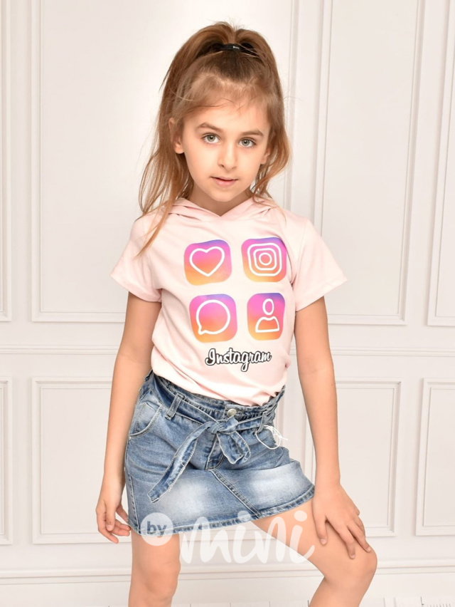 Instagram triko kapuce - pink
