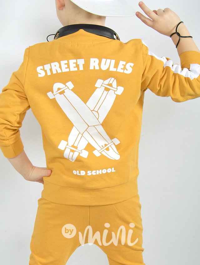Street rules mikina - mustard