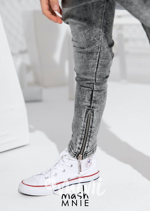 Soft baggy jeans se zipy ice black *Premium*