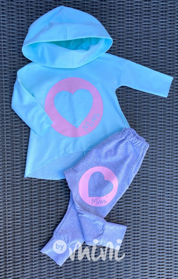 Mint mikina + šedé baggy *heart*