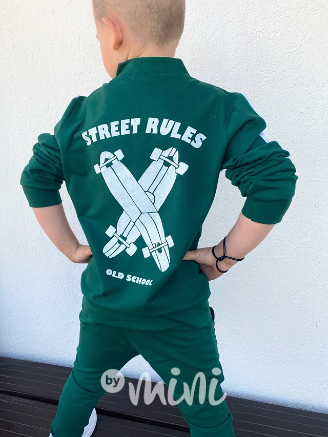 Street rules mikina - smaragd