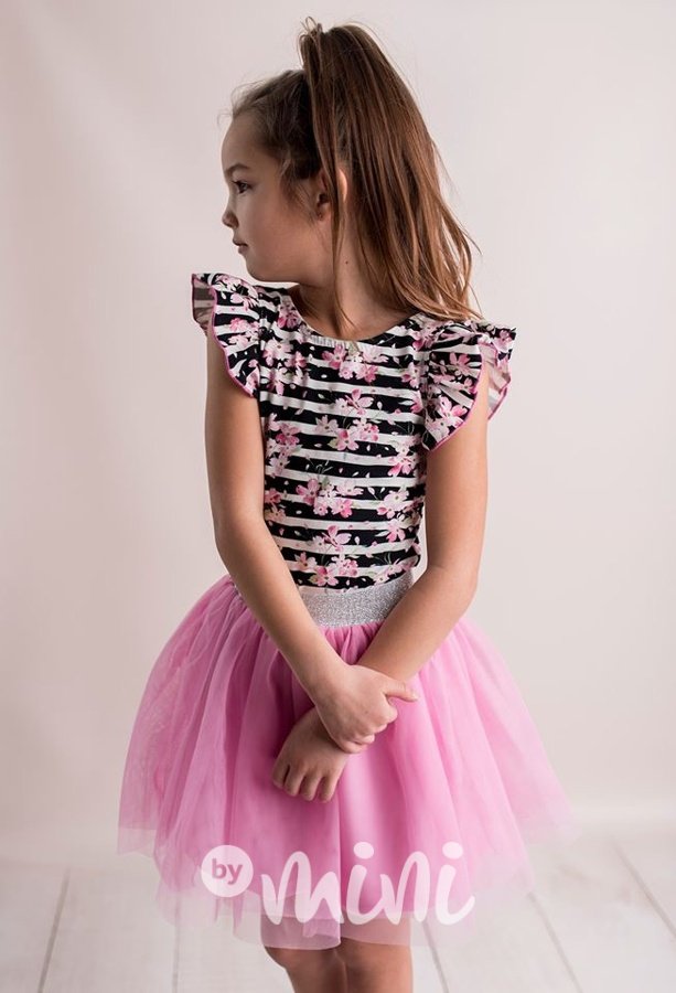 Barbie pink silver tylová tutu sukně