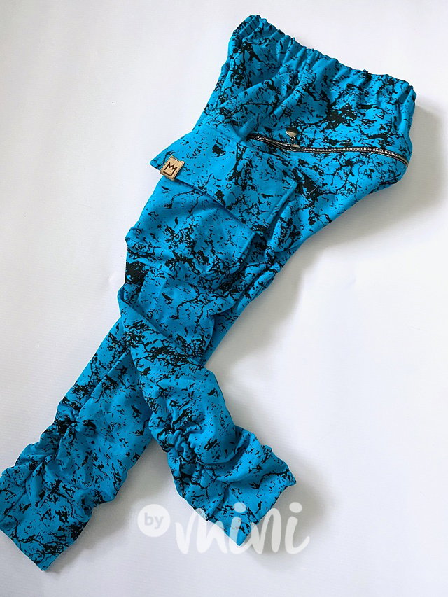Tyrkys marble chlapecké baggy kapsáče zip ByMini
