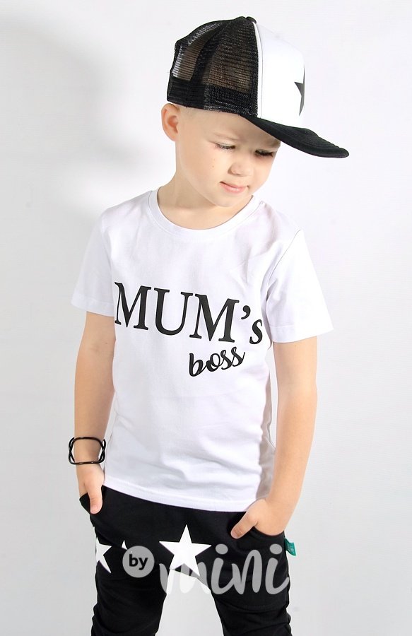 MUM's boss chlapecké triko bílé