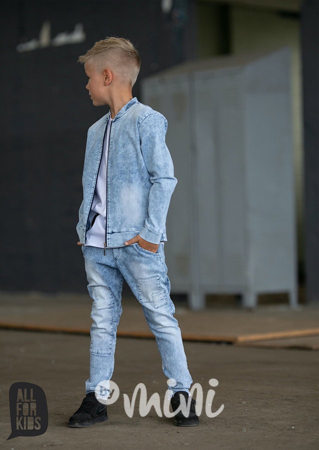 Ice blue jeans pants záplaty *by AFK*