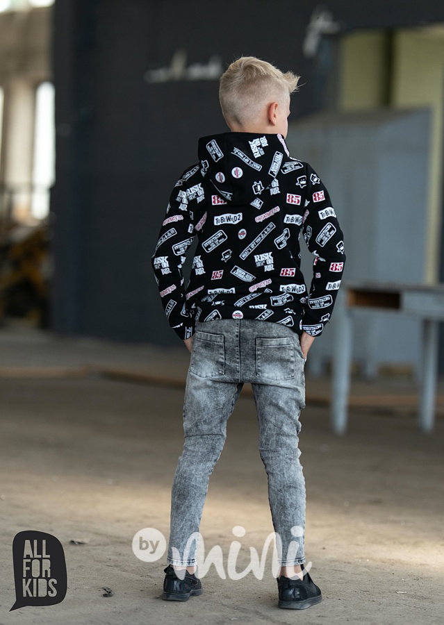 Ice black jeans pants záplaty *by AFK*
