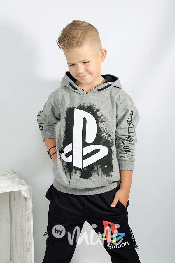 Playstation mikina - grey/black