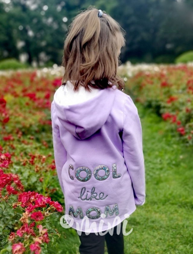 Fialová zateplená dívčí mikina cool like mom