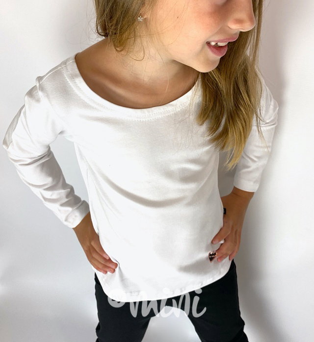 Bílá longsleeve blůzka s mašličkou