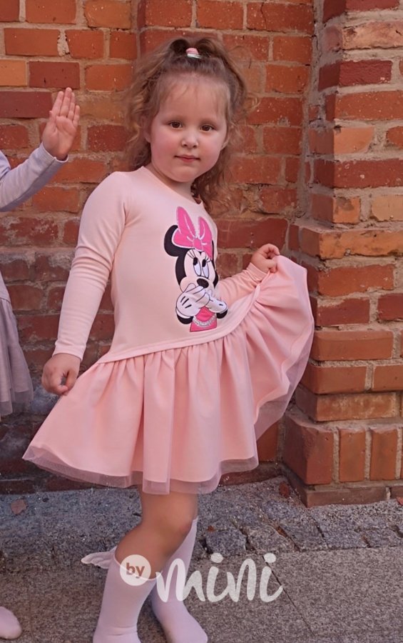 Dětské šaty s tylem růžové - Minnie