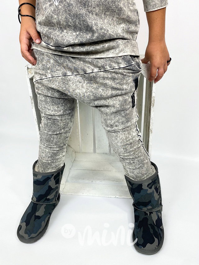 Despacito chlapecké baggy acid wash grey