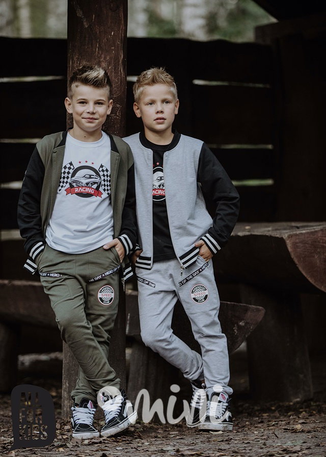 RACING bomber mikina šedá *by AFK*
