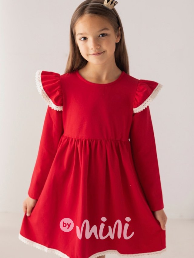 Romantic boho šaty Lily Grey červené