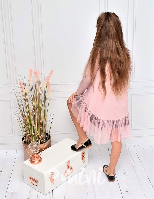 STONE pudrová tunika s tylem