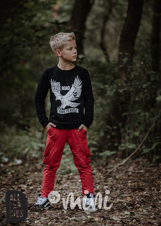Fashion tepláky s laclíky červené *by AFK*