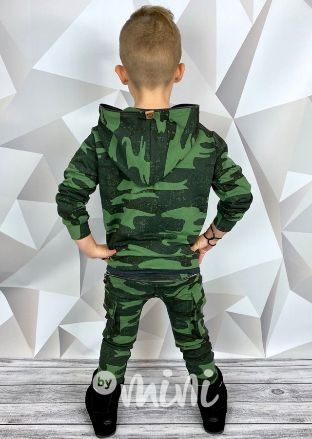 Green army baggy kapsáče zip
