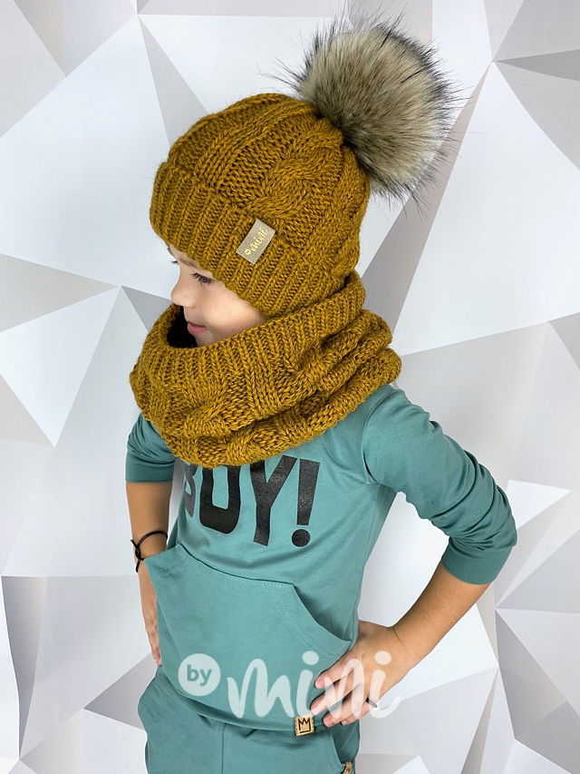 SUPER TERMO kulich + maxi nákrčník MUSTARD
