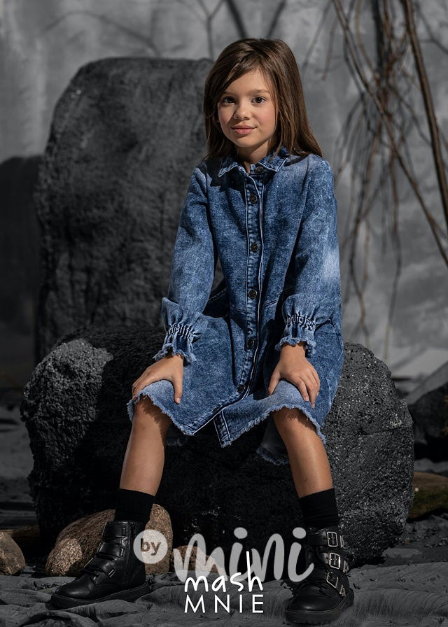 Boho blue jeans dívčí šaty *by MashMnie*