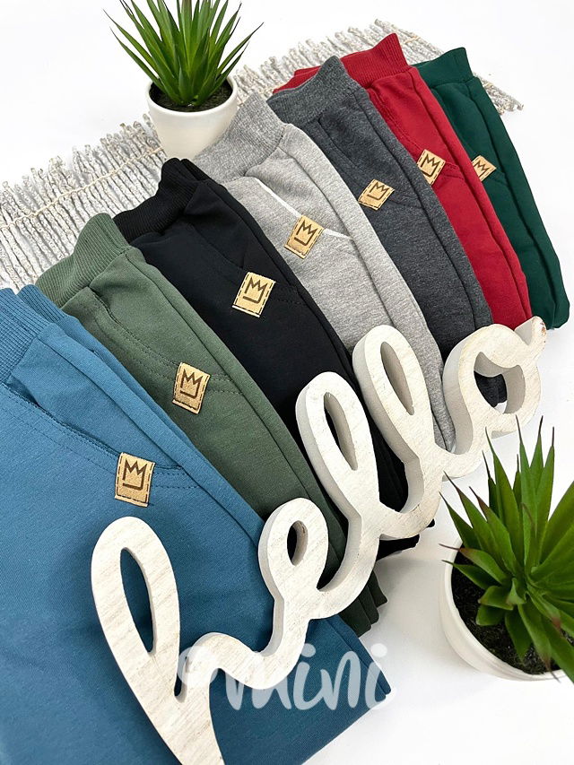 Zateplené khaki tepláky BASIC