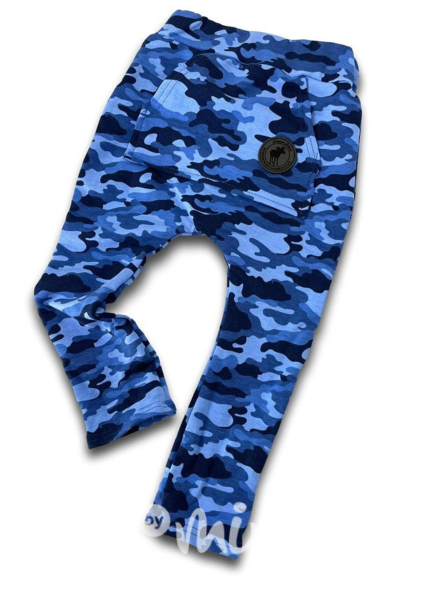 Jogger baggy chlapecké tepláky - blue army *DreamDress*