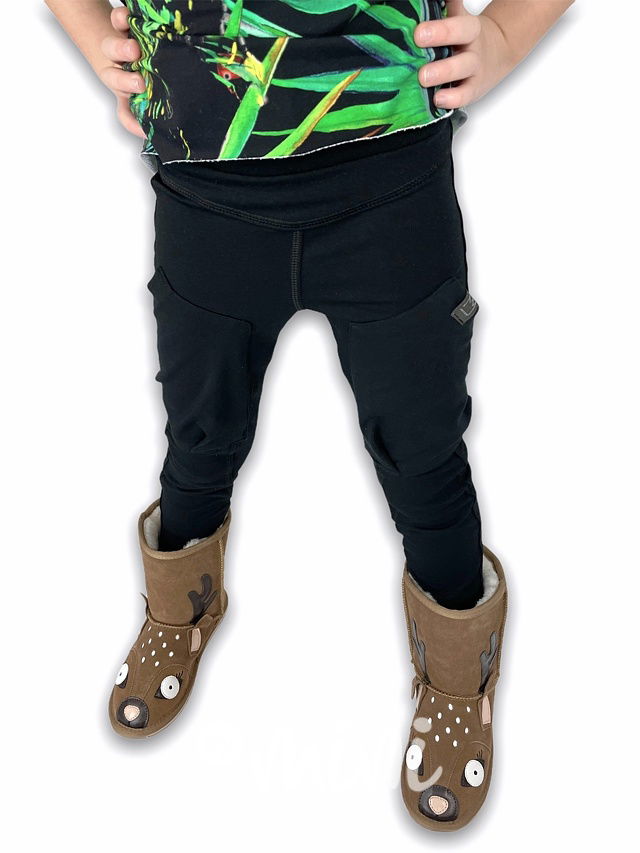 Designové dětské kalhoty s kapsami - černé