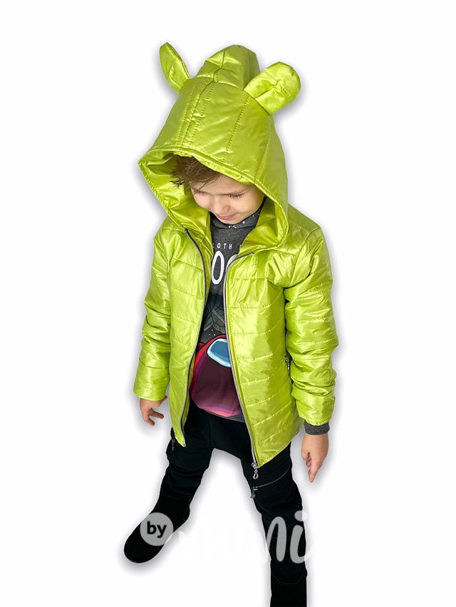 Prošívaná long bunda ouška - lemonková