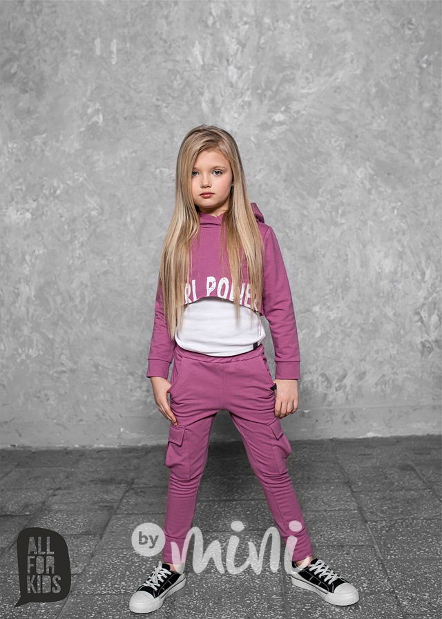 Girl power hoodie crop mikina pink *AFK*