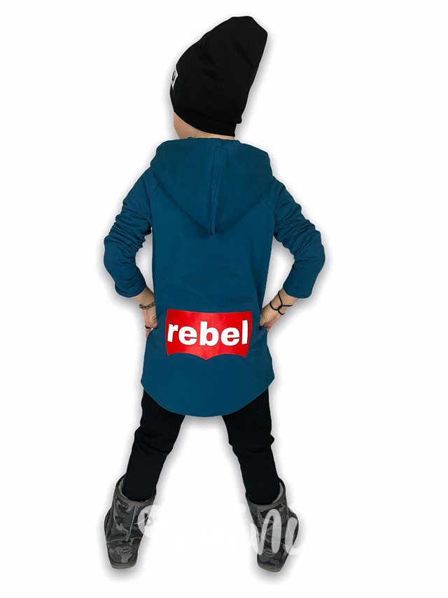 Petrol REBEL dlouhá flísová mikina
