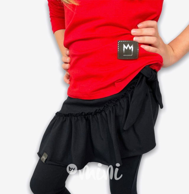 Moderní černé dívčí legíny se sukní komplet 2v1