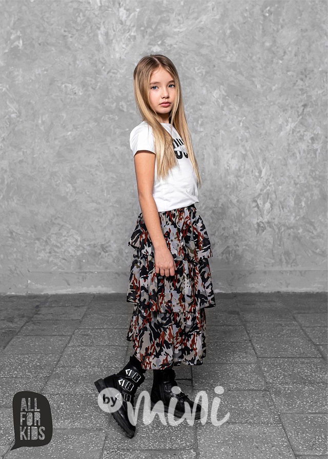 Dětská dívčí sukně army midi 