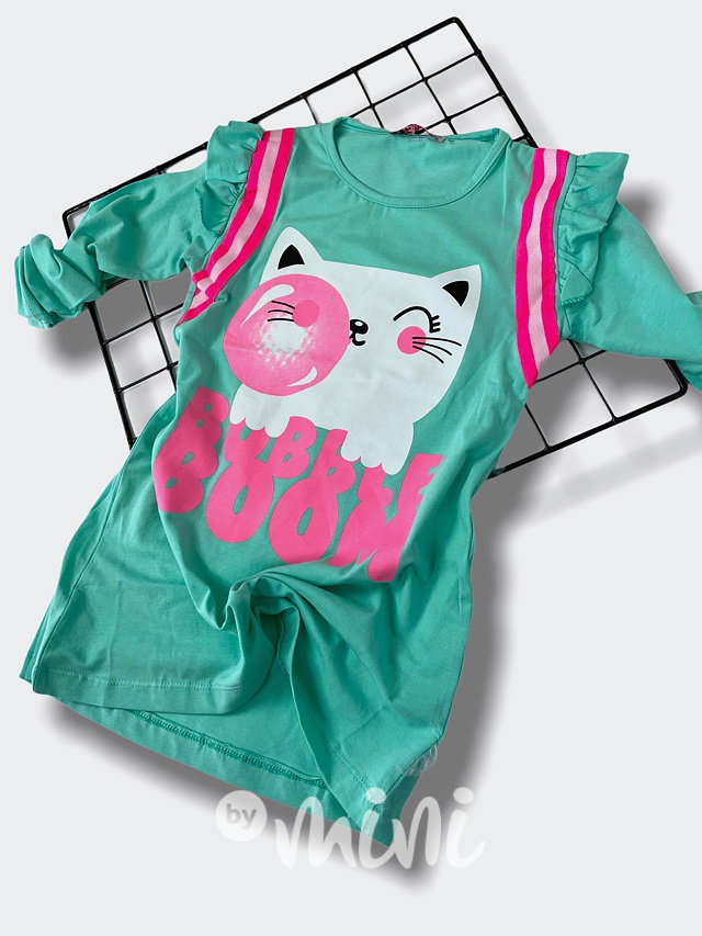 Bubble boom mint/neon pink tunika