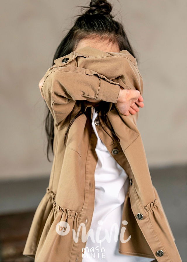 Dívčí košilový tunikokabátek beige *MashMnie*