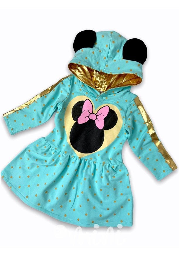 Minnie hoodie dětské šaty mint/gold