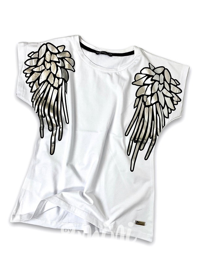 WINGS dívčí triko white/silver