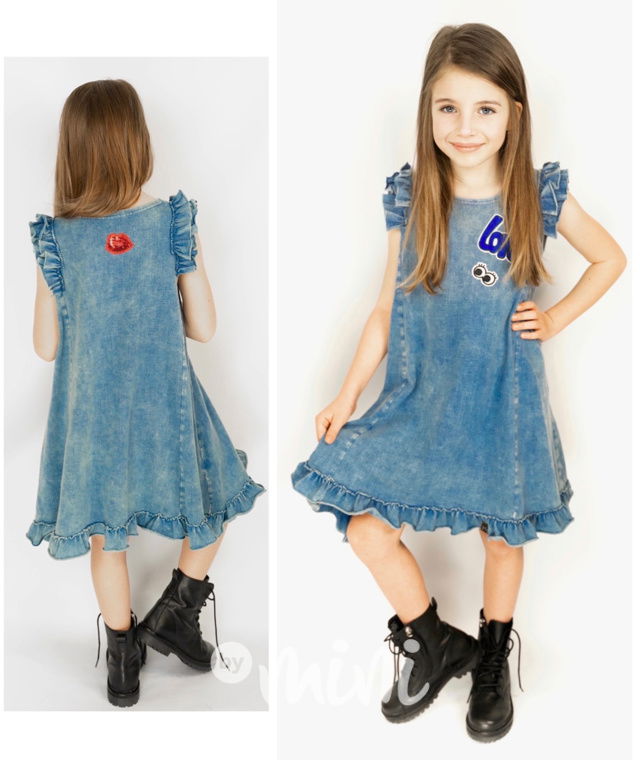 Soft jeans maxi točivé šaty
