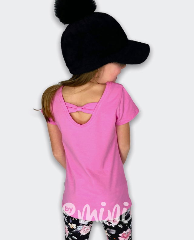 Mašličkový dětský top barbie pink