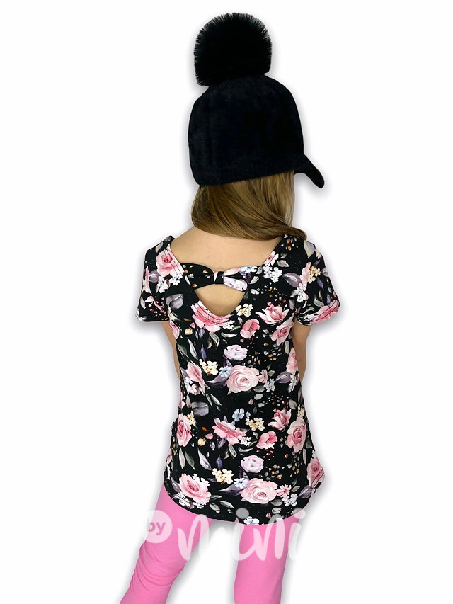 Mašličkový dívčí top midnight flower