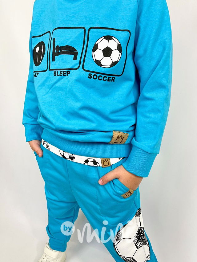 Soccer mikina - tyrkysová
